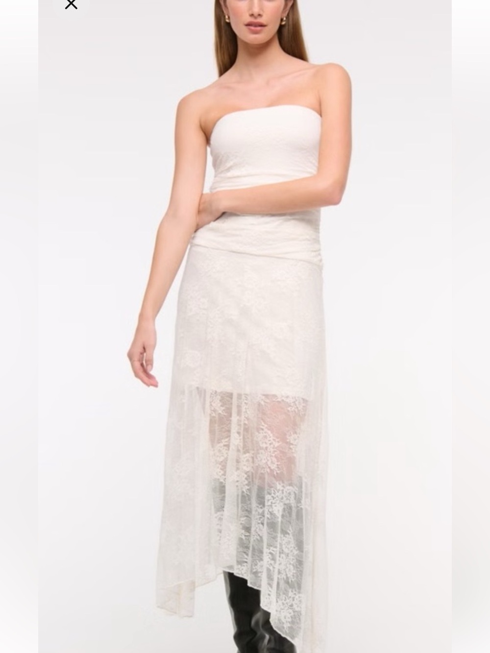 Abercrombie & Fitch Sheer Lace  White dress.